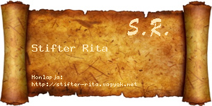 Stifter Rita névjegykártya